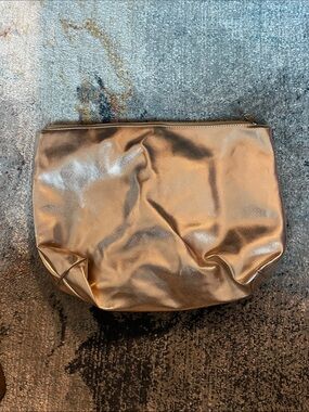 Under One Sky Metallic Rose Gold Cosmetic Pouch